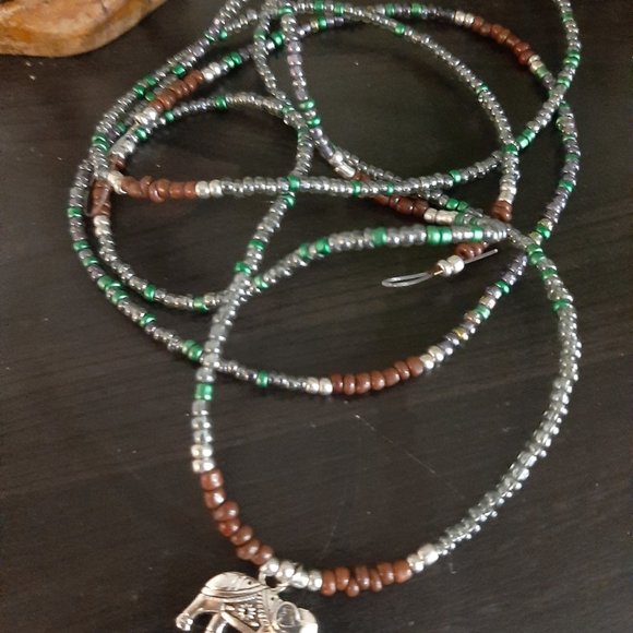 NWT Handmade Waist Bead with  'Elephant' charm up to 52" waist/ hip - Picture 6 of 6